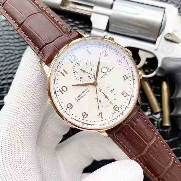 

iwc watch pilot designer luxury waterproof watch fully automatic mechanical accurate multifunctional dial puqi travel time rdni, Slivery;black