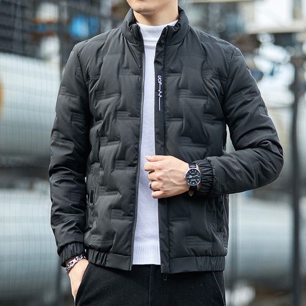 

men's down parkas down jacket men's light and thin short style plus bulky size fashionable handsome winter coat boy korean version, Black