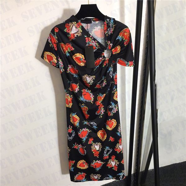 

vintage printed party for high grade clothing metal kink irregular charm ladies skirts summer vacation casual, Black;gray