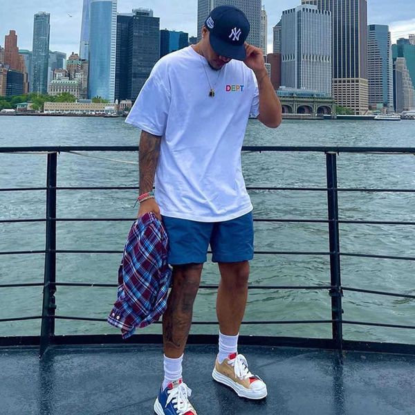 

men t-shirt gall dep cotton fashion designer casual trendy leisure high street hip hop summer loose round neck short sleeve oversize j9zu, White;black