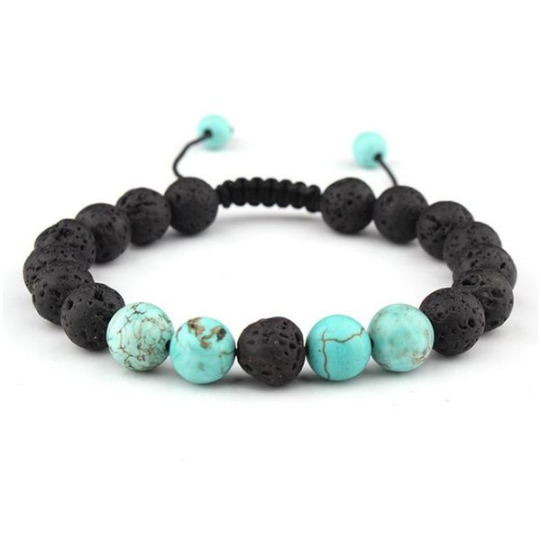 

beaded 8mm lava stone beaded strands bracelets tiger eye rocks stones beads bracelet adjustable fashion jewelry drop delivery dhwev, Black