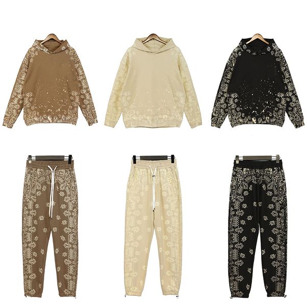 

tracksuits sweatshirts hoodies hip hop cashew printed hooded sportswear men and women sportswear suit, Gray