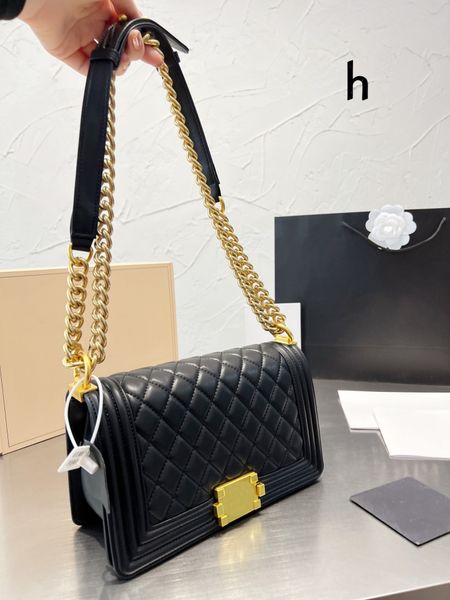 

luxury tote brand shoulder bag crossbody handbag genuine leather designer messenger bags 5a quality lambskin 25cm gold chain quilted double