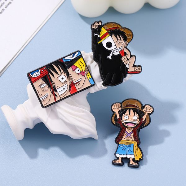 

cartoon jewelry brooches japan movie series alloy paint brooch metal badge clothes bag pin, Red;brown