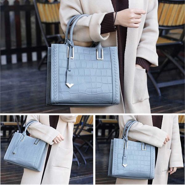 

designer bag handbag bag genuine leather women ladies cowhide shoulder tote madam crocodile female pattern design messenger