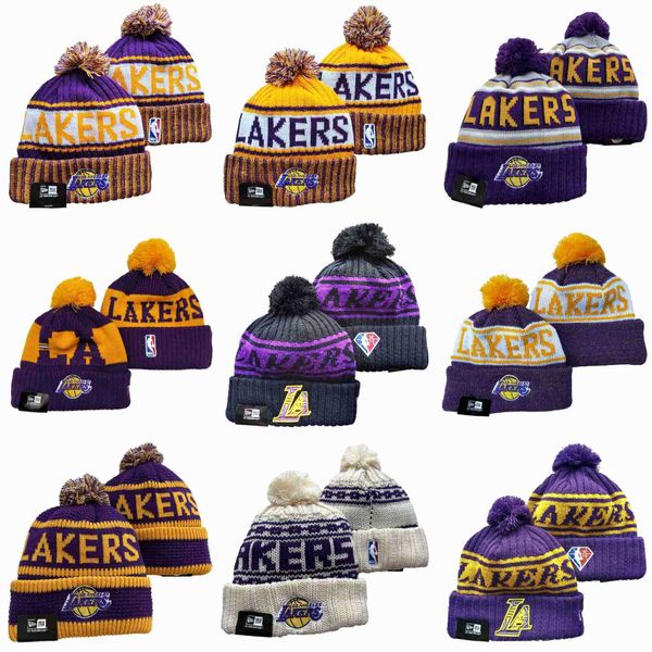 

snapbacks men los angeles''lakers''pom cuffed knit hat basketball red black white green beige