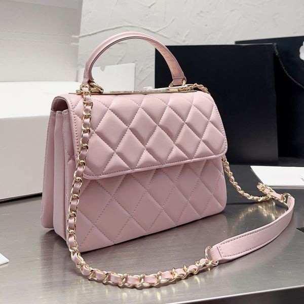

womens vintage co handle trendy totes bags plaid quilted metal hardware chain crossbody large capacity handbags french outdoor classic desig