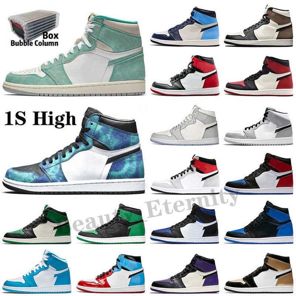 

1 basketball shoes high men women og university blue fearless obsidian unc banned bred toe chicago red sport eur 36-46, Black