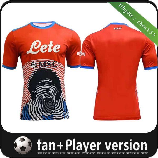 

21 22 napoli player version maradona special red halloween soccer jersey kids kit set 2021 2022 maglia naples football shirt zielinski, Black;yellow