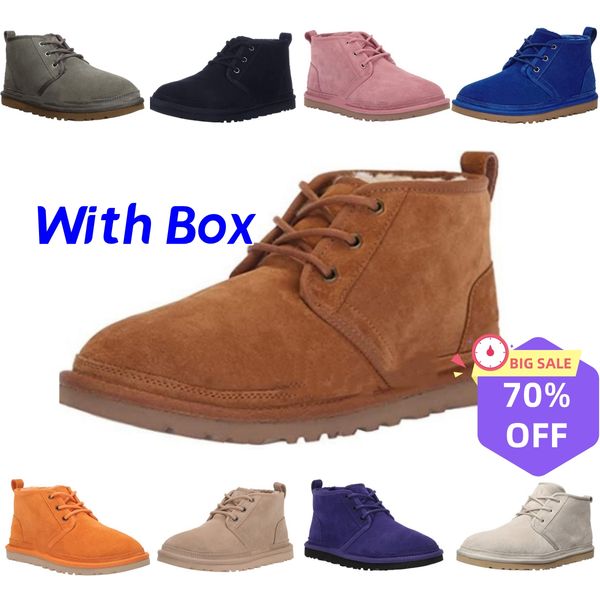 

2022 winter boots suede boot mens classic snow women ankle knee designer series booties womens warm new australia men neumel shoes, Black