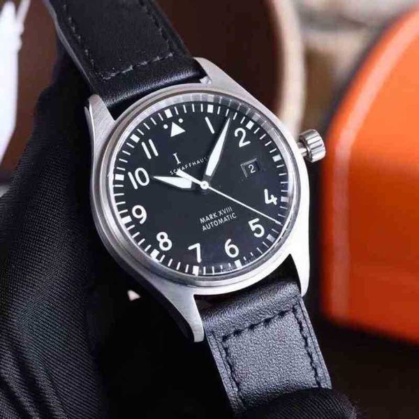 

iwc watch pilot kifk luxury watches men mechanics designer wristwatch fully automatic mechanical pilot fashion versatile mark heritage 18 wi, Slivery;black