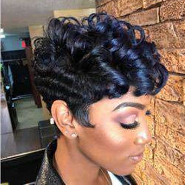 

synthetic wigs women's wig small curly hair explosive head short chemical fiber set 221122, Black