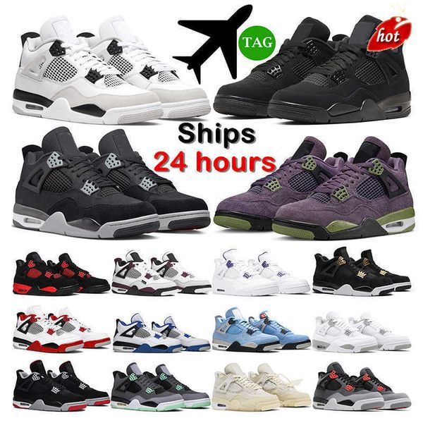 

sports men basketball shoes 4 sneakers boys basket shoes infrared 4s military black cat fired red thunder white cement pure money purple sai