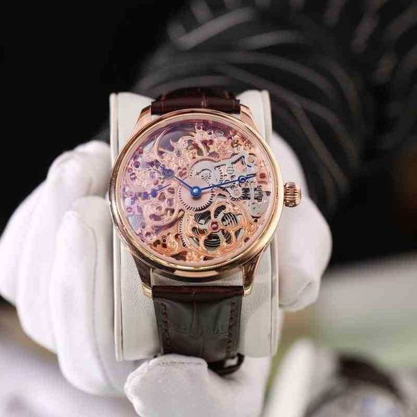 

luxury fashion watch for mechanical carved movement business, Slivery;golden