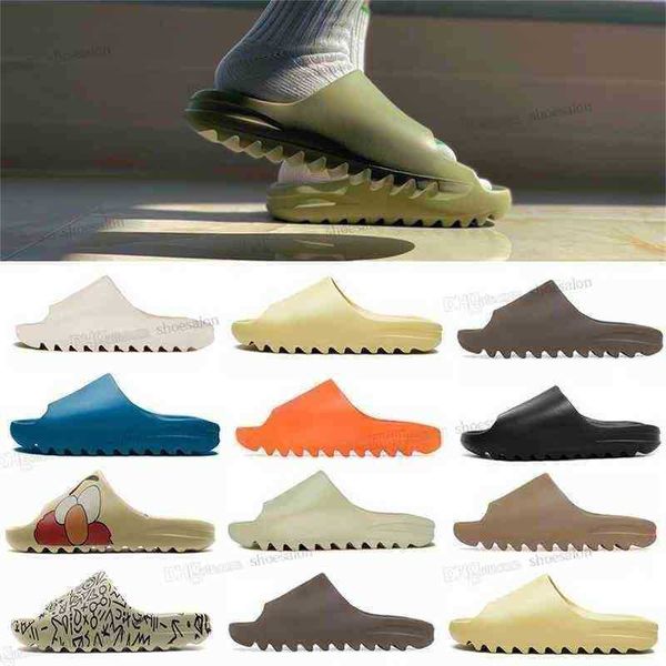 

designer shoes slides yeesys kanyes foam slippers rubber y/yz/z 2022 men women bone resin desert sandal sand earth brown mx cream clay white, Black