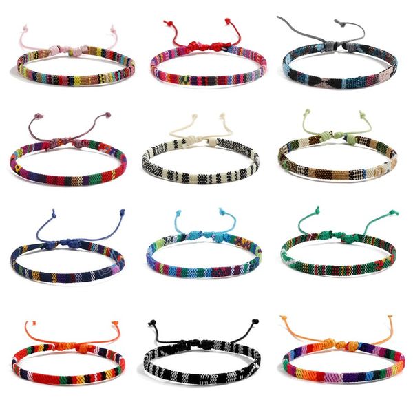 

european vintage bohemia weaved fabric bracelet for men ethnic nepal braided friendship bracelets men women jewelry gift, Golden;silver