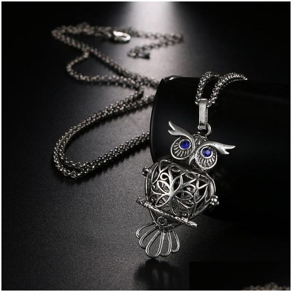 

pendant necklaces owl aromatherapy diffuser necklaces animal pendant necklace fashion jewelry drop delivery pendants dhisi, Silver