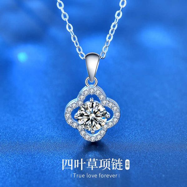 

pendant necklaces strands strings four leaf clover collarbone necklace ins women's fashion 925 silver mossan diamond pendant accessorie
