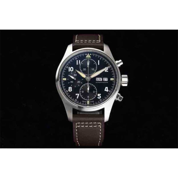 

iw387903 eta luxury es 41mm mens chronograph movement mechanical pilot swiss watch wristwatch diver 3od5, Slivery;golden