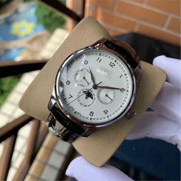 

designer watches for men i-wc mechanical wristwatch z8wf leather multifunctional trend business full jaqt wnz1, Slivery;black