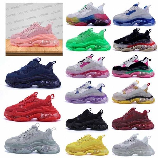 

dad shoes sneakers platform clear cushion sole scarpe womens zapatos mens zapatillas 2021 triple s tripler bigsized sneaker 36-45 tzenx, Black