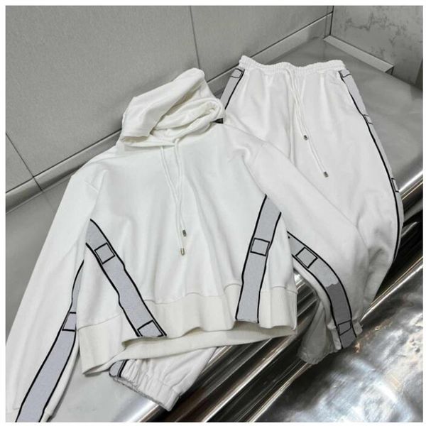 

22fw designer tracksuits sportswear stylist womens tracksuits classic zipper cardigan hoodie simple sports pants casual men two piece set si, Gray