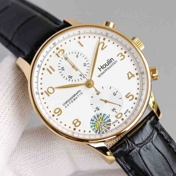 

superclone lw watch designer luxury swiss houlin watch portugal real leather portuguese belt waterproof men's famous full-automatic mec, Slivery;brown