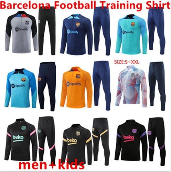 

classic style 22/23 men and kids tracksuit barca jacket boys lewandowski pedri training suit 2022 2023 barcelona tracksuits futbol surveteme, Black