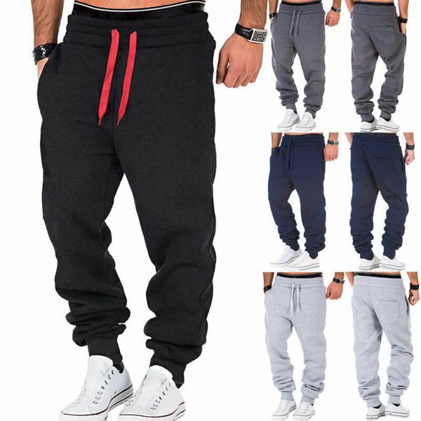 

men's tracksuits mens sport pants sweatpants tracksuit slim fit gym workout joggers bodybuilding trousers casual drawstring sweatpants, Gray