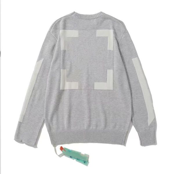 

mens womens fashion sweater men designer sweaters man sweaters high brand ow classic arrow pattern round neck autumn winter hip hop street p, White;black
