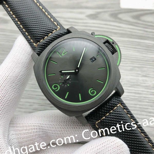 

men watch auto 44mm fibratech mens automatic black dial mechanical watches sapphire luminescent waterproof men's wristwatches, Slivery;brown