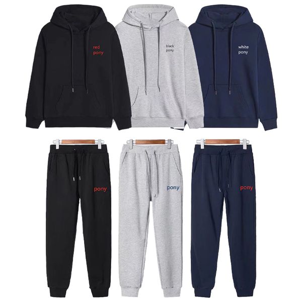 

designer men loose hoodies pony ralphs sweatshirt embroidery pullover horse zipper jackets hooded pants sportwear jogging ralph lauren jacke, Black