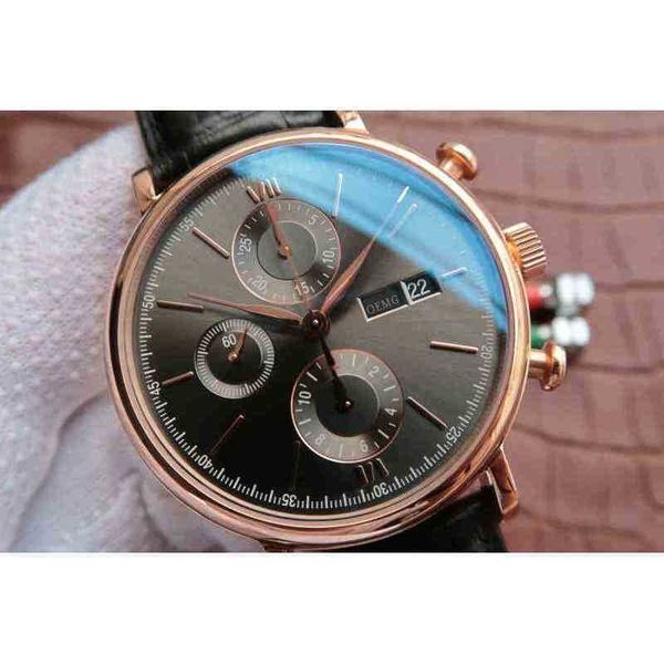 

men's watches automatic mechanical men oemg iw391021 42mm cowhide strap replica luxury, Slivery;golden