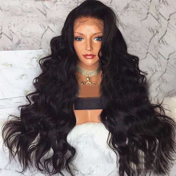

synthetic wigs wig women's medium long curly hair high temperature silk wig front lace chemical fiber 221122, Black