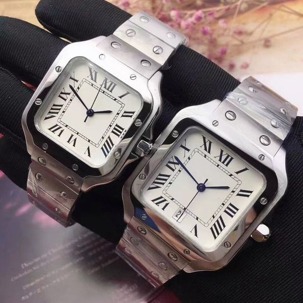 

wristwatches womens mens quartz watch stainless steel bracelet white rome dial sapphire calendar 35mm 40mm 221121, Slivery;brown