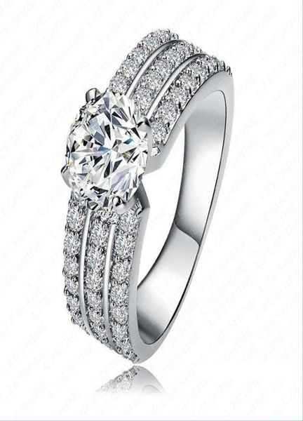 

band rings ring fashion new zircon copper wedding rings platinum rose gold whole drop delivery 2021 jewelry dayup3481884, Silver