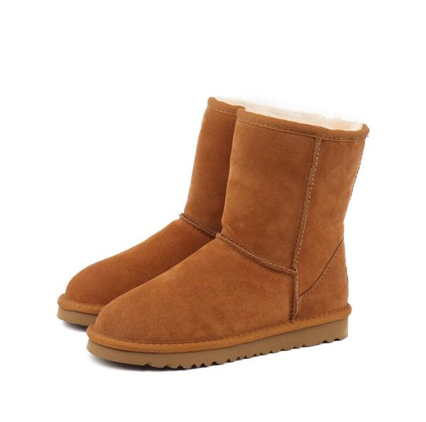 

fashion woolen boots uggltys australia snow boots luxury designer winter warm shoes medium bootss ugglie fur integrated bootes, Black