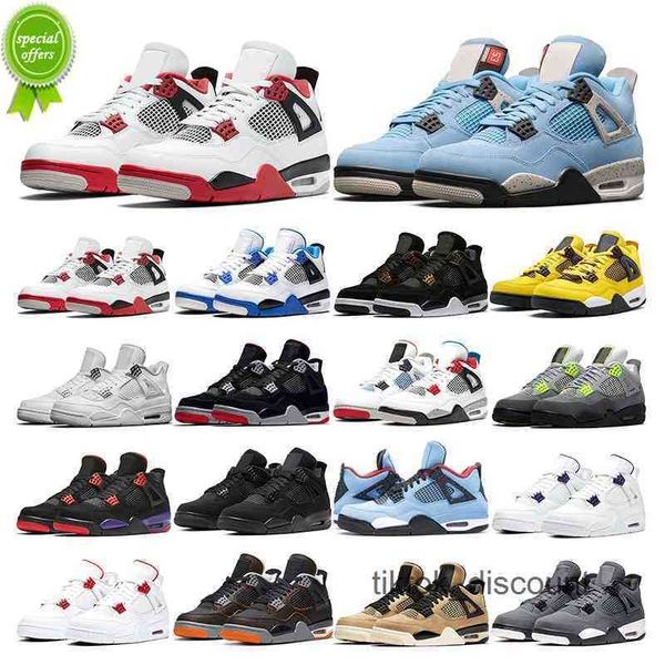 

2023 basketball shoes 4s jumpman 4 mens women university blue black cat white cement fire red cactus jack motorsports sport sneaker trainer