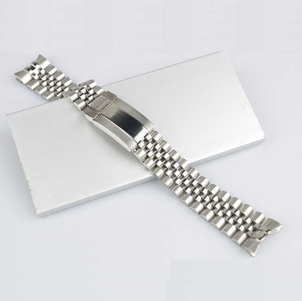 

316l solid screw links watch band strap bracelet jubilee with 20mm silver clasp for master ii, Black;brown