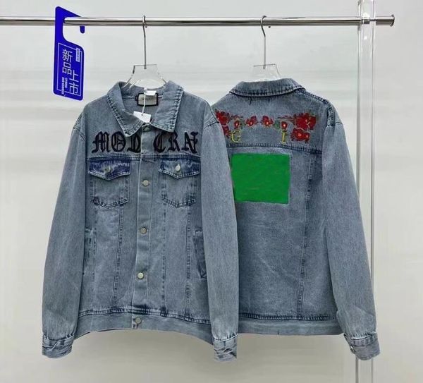 

spring autumn jackets for men denim jacket rose embroidery light blue casual cowboy coat men's clothing, Black;brown