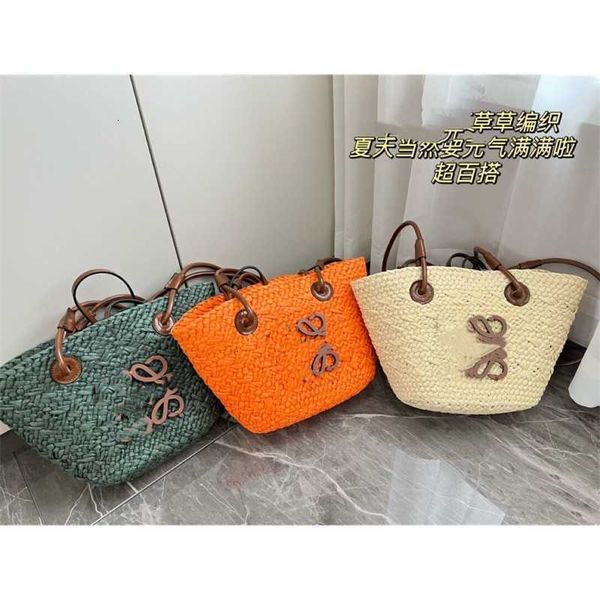 

loeweetuote new summer straw woven bag basket shopping beach holiday hand