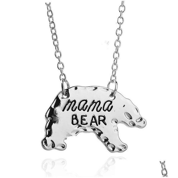 

pendant necklaces mama bear necklace for mom alloy animal pendant necklaces fashion jewelry gift drop delivery pendants dhjut, Silver