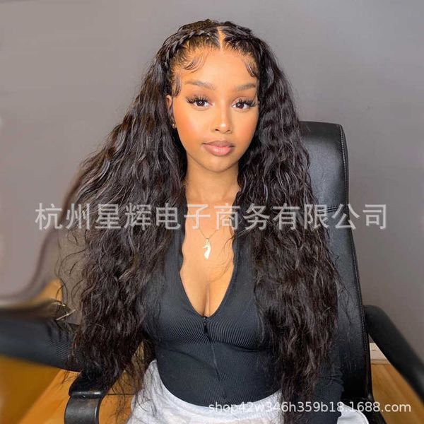 

synthetic wigs front lace black small curly wig for women mid length hair chemical fiber cover 221122
