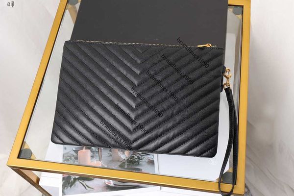 

genuine leather designer clutch evening bag women caviar cowskin travel toiletry pouch protection makeup zopper bags cosmetic come