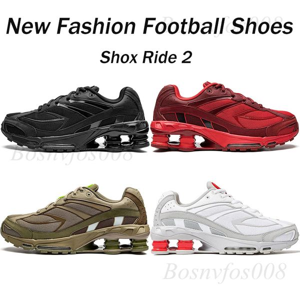 

shox ride 2 shoe triple black olive green red white running shoes outdoor sneaker for men neutral olive