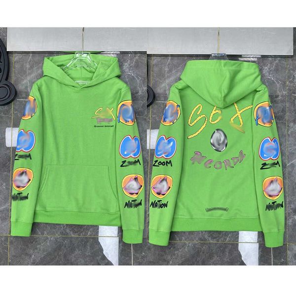 

classic fashion quality hoodie chromes autumn winter ch sweatshirts designer heart mens luxury zipper sweater horseshoe phantom cross print, Black