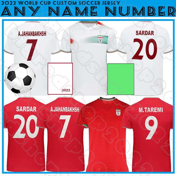 

22-23 men iran soccer jerseys national team a.jahanbakhsh mehdi sardar m.taremi ghoddos ghayedl ansarifard alireza moharrami red home away f, Black;yellow