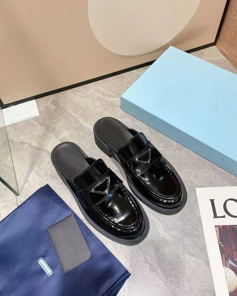 

dress shoes designer shoes casual shoe lazy loafers women flat 100% authentic cowhide slipper metal buckle lady leather l, Black