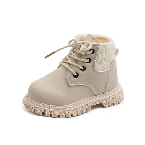 

boots children winter boys ankle kids snow fashion warm thick cotton plush classic anti-skid girl shoes 221122, Black;grey