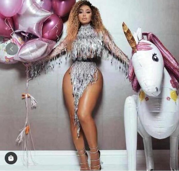 

casual dresses shining sequin tassel party skirt outfit set women fringes latin dance nightclub dj ds dancer stage costumes 221121, Black;gray